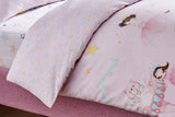 NNEKG Dancing Doll And Her Teddy Kids Quilt Cover Set (Pink Single)