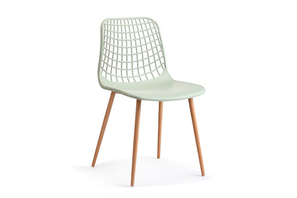 NNEKGE Set of 2 Leerdam Dining Chairs (Pastel Green)