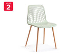 NNEKGE Set of 2 Leerdam Dining Chairs (Pastel Green)