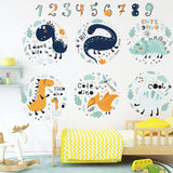 NNEKGE Dinosaur and Numbers Wall Sticker