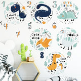 NNEKGE Dinosaur and Numbers Wall Sticker