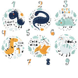 NNEKGE Dinosaur and Numbers Wall Sticker