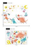NNEKGE Dinosaur and the Moon and the Sun Wall Sticker