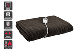 NNEKGE Plush Electric Heated Throw Blanket (Dark Chocolate 200cm x 180cm)
