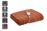 NNEKGE Plush Electric Heated Throw Blanket (Rust 160cm x 130cm)