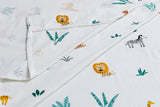 NNEKG 150GSM Flannelette Kids Bed Sheet Set (Jungle King Single)