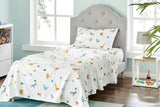 NNEKG 150GSM Flannelette Kids Bed Sheet Set (Jungle King Single)