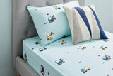 NNEKG 150GSM Flannelette Kids Bed Sheet Set (Trucks King Single)