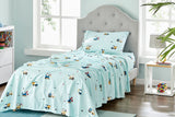 NNEKG 150GSM Flannelette Kids Bed Sheet Set (Trucks King Single)