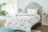 NNEKG 150GSM Flannelette Kids Quilt Cover Set (Dinosaur Double)