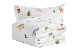 NNEKG 150GSM Flannelette Kids Quilt Cover Set (Dinosaur Double)