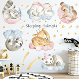 NNEKGE Baby Animals Are Asleep Wall Sticker