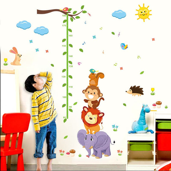 NNEKGE Forest Friends Tree Branch Measurement Wall Sticker