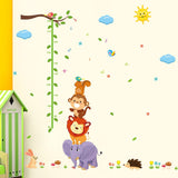 NNEKGE Forest Friends Tree Branch Measurement Wall Sticker