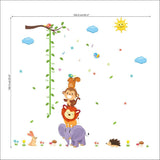 NNEKGE Forest Friends Tree Branch Measurement Wall Sticker