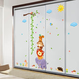 NNEKGE Forest Friends Tree Branch Measurement Wall Sticker