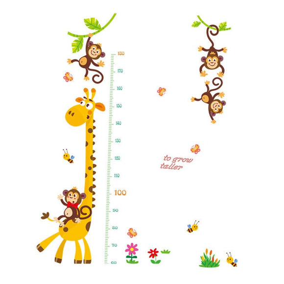 NNEKG Forest Friends and Giraffe Measurement Wall Sticker