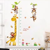 NNEKG Forest Friends and Giraffe Measurement Wall Sticker