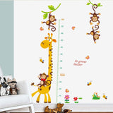 NNEKG Forest Friends and Giraffe Measurement Wall Sticker
