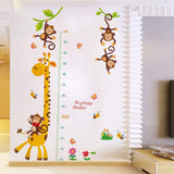 NNEKG Forest Friends and Giraffe Measurement Wall Sticker