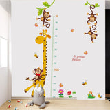 NNEKG Forest Friends and Giraffe Measurement Wall Sticker