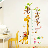 NNEKG Forest Friends and Giraffe Measurement Wall Sticker