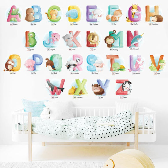 NNEKG Animals and Letters Wall Sticker