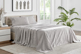 NNEKGE 150GSM Stripes Flannelette Bed Sheet Set (Dark Oak Single)