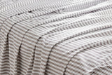 NNEKGE 150GSM Stripes Flannelette Bed Sheet Set (Dark Oak Single)