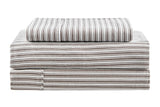 NNEKGE 150GSM Stripes Flannelette Bed Sheet Set (Dark Oak Queen)
