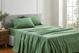 NNEKGE 150GSM Cotton Flannelette Bed Sheet Set (Jade King)