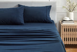 NNEKGE 150GSM Cotton Flannelette Bed Sheet Set (Midnight King)