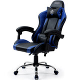 NNEMB Conquest Series Reclining Gaming Ergonomic Office Chair with Lumbar and Neck Pillows-Black and Blue
