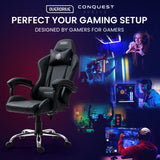 NNEMB Conquest Series Reclining Gaming Ergonomic Office Chair with Lumbar and Neck Pillows-Black