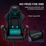 NNEMB Conquest Series Reclining Gaming Ergonomic Office Chair with Lumbar and Neck Pillows-Black