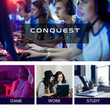 NNEMB Conquest Series Reclining Gaming Ergonomic Office Chair with Lumbar and Neck Pillows-Black and Red