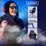 NNEMB Conquest Series Reclining Gaming Ergonomic Office Chair with Lumbar and Neck Pillows-Black and Red