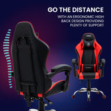 NNEMB Conquest Series Reclining Gaming Ergonomic Office Chair with Lumbar and Neck Pillows-Black and Red