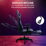 NNEMB Apex Series Reclining Gaming Ergonomic Office Chair with Footrest-Black and Blue