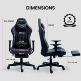 NNEMB Apex Series Reclining Gaming Ergonomic Office Chair with Footrest-Black