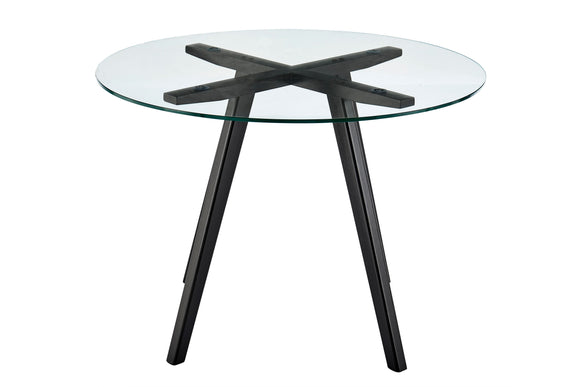 NNEKG Gina Circle Glass Table (Black)