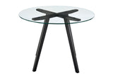 NNEKG Gina Circle Glass Table (Black)