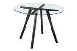 NNEKG Gina Circle Glass Table (Black)