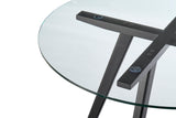 NNEKG Gina Circle Glass Table (Black)