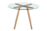NNEKGE Gina Circle Glass Table (Natural)