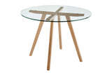 NNEKGE Gina Circle Glass Table (Natural)