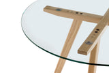NNEKGE Gina Circle Glass Table (Natural)