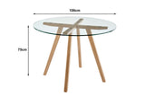 NNEKGE Gina Circle Glass Table (Natural)