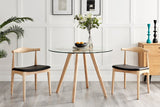 NNEKGE Gina Circle Glass Table (Natural)
