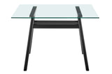 NNEKGE Gigi Square Glass Table (Black)
